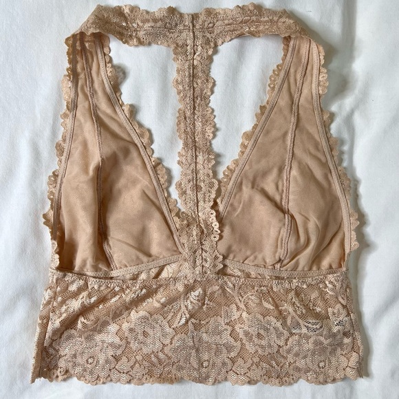 Free People Intimately Free Lace Plunge T-Back Bralette - Picture 2 of 3